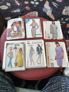 Lot of 6 Vintage Sewing Patterns